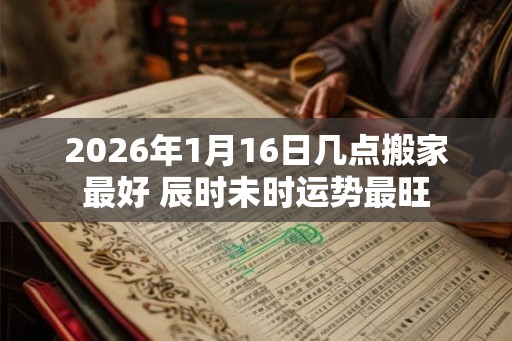 2026年1月16日几点搬家最好 辰时未时运势最旺