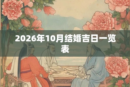 2026年10月结婚吉日一览表