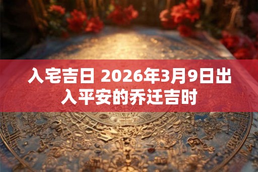 入宅吉日 2026年3月9日出入平安的乔迁吉时