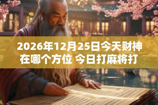 2026年12月25日今天财神在哪个方位 今日打麻将打牌财神方位