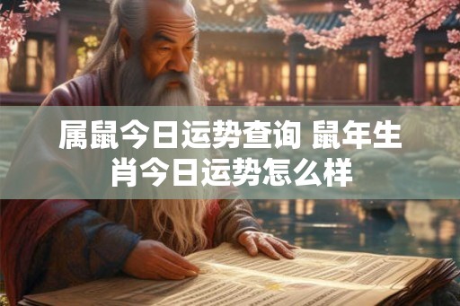 属鼠今日运势查询 鼠年生肖今日运势怎么样