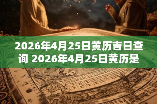 2026年4月25日黄历吉日查询 2026年4月25日黄历是否为吉日