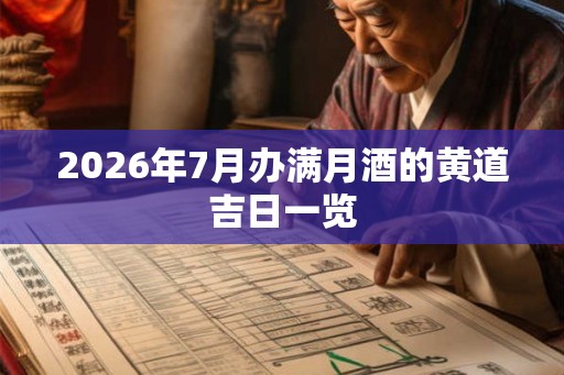 2026年7月办满月酒的黄道吉日一览
