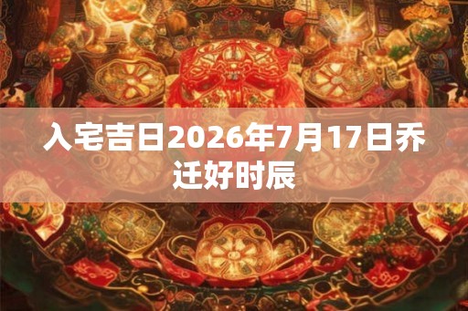 入宅吉日2026年7月17日乔迁好时辰