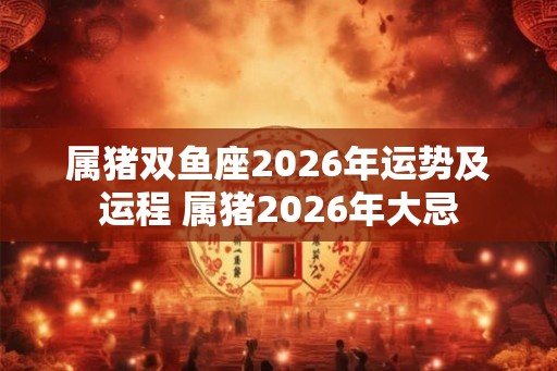 属猪双鱼座2026年运势及运程 属猪2026年大忌