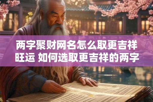 两字聚财网名怎么取更吉祥旺运 如何选取更吉祥的两字聚财网名