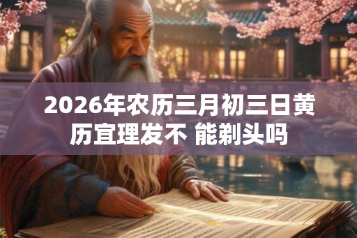 2026年农历三月初三日黄历宜理发不 能剃头吗