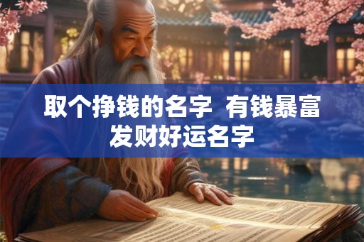 取个挣钱的名字 有钱暴富发财好运名字 取个挣钱的名字 有钱暴富发财好运名字