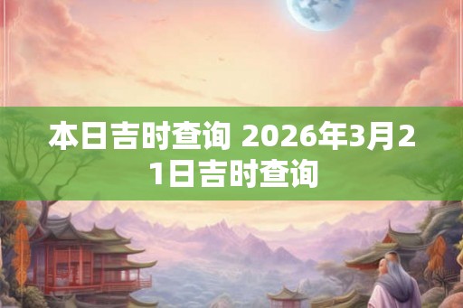 本日吉时查询 2026年3月21日吉时查询