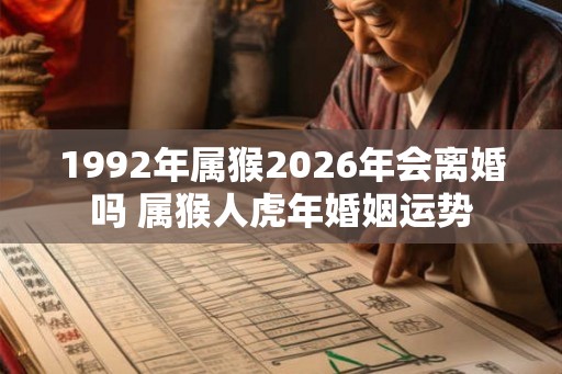 1992年属猴2026年会离婚吗 属猴人虎年婚姻运势