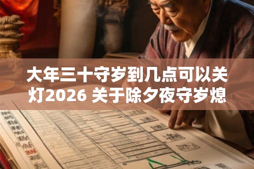 大年三十守岁到几点可以关灯2026 关于除夕夜守岁熄灯风俗