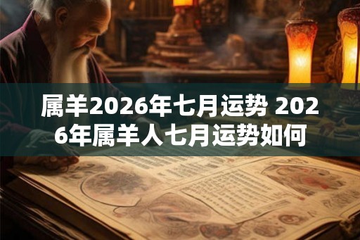属羊2026年七月运势 2026年属羊人七月运势如何