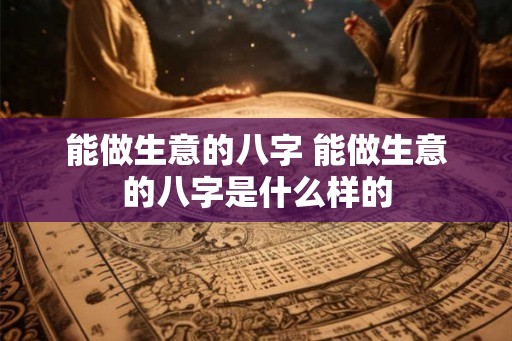 能做生意的八字 能做生意的八字是什么样的 能做生意的八字 能做生意的八字是什么样的