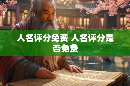 人名评分免费 人名评分是否免费