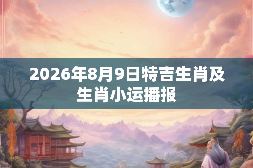 2026年8月9日特吉生肖及生肖小运播报