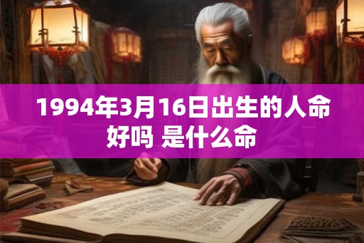 1994年3月16日出生的人命好吗 是什么命