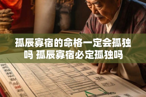 孤辰寡宿的命格一定会孤独吗 孤辰寡宿必定孤独吗