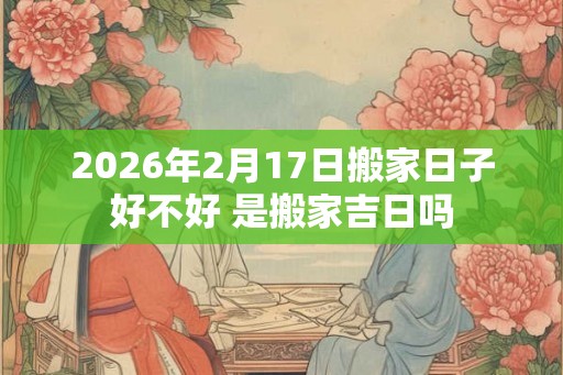 2026年2月17日搬家日子好不好 是搬家吉日吗