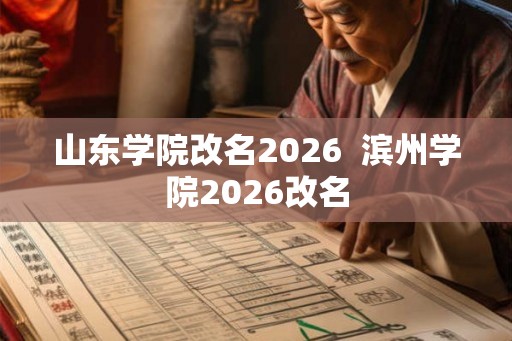山东学院改名2026  滨州学院2026改名