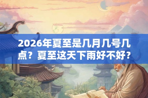 2026年夏至是几月几号几点?夏至这天下雨好不好? 2026年夏至是几月几号几点?夏至这天下雨好不好?