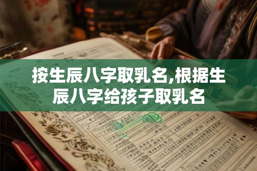 按生辰八字取乳名,根据生辰八字给孩子取乳名