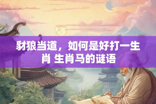 豺狼当道，如何是好打一生肖 生肖马的谜语