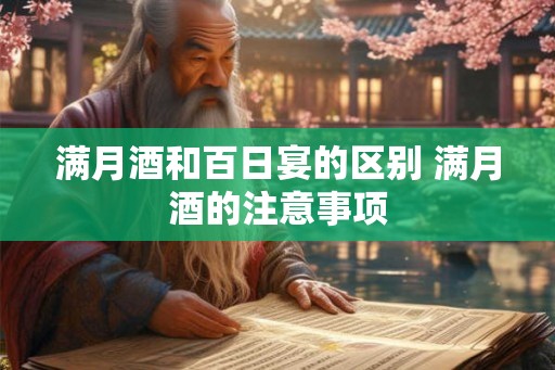 满月酒和百日宴的区别 满月酒的注意事项