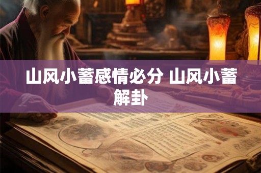 山风小蓄感情必分 山风小蓄解卦 山风小蓄感情必分 山风小蓄解卦