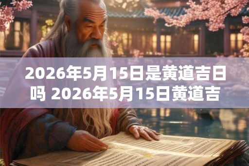 2026年5月15日是黄道吉日吗 2026年5月15日黄道吉日吗
