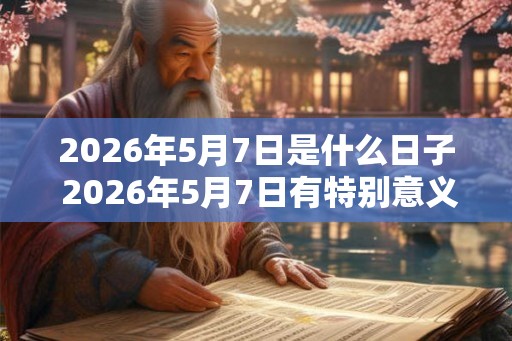 2026年5月7日是什么日子 2026年5月7日有特别意义吗 2026年5月7日是什么日子 2026年5月7日有特别意义吗