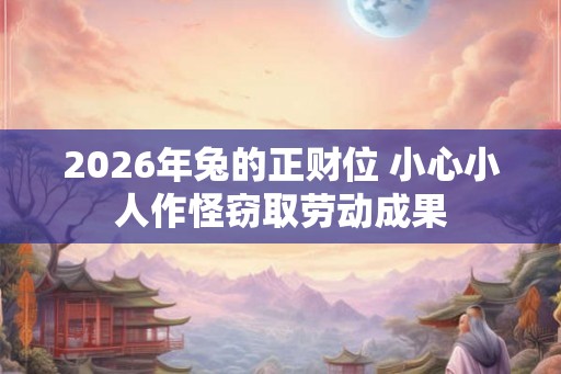 2026年兔的正财位 小心小人作怪窃取劳动成果