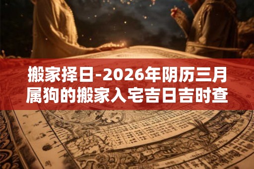 搬家择日-2026年阴历三月属狗的搬家入宅吉日吉时查询