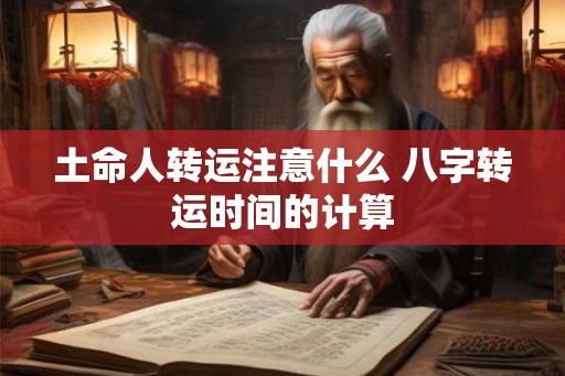 土命人转运注意什么 八字转运时间的计算