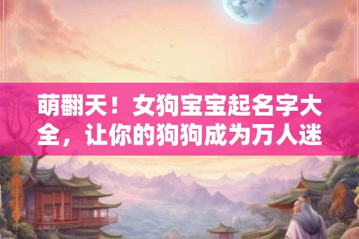 萌翻天！女狗宝宝起名字大全，让你的狗狗成为万人迷！