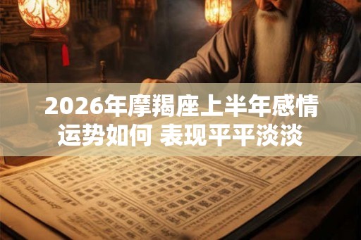 2026年摩羯座上半年感情运势如何 表现平平淡淡