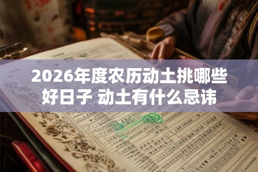 2026年度农历动土挑哪些好日子 动土有什么忌讳