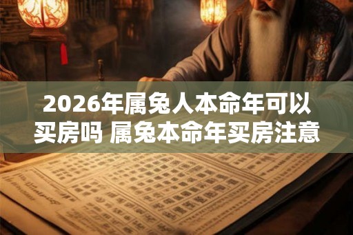 2026年属兔人本命年可以买房吗 属兔本命年买房注意事项