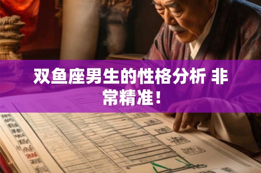 双鱼座男生的性格分析 非常精准！