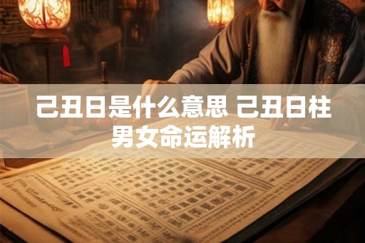 己丑日是什么意思 己丑日柱男女命运解析 己丑日是什么意思 己丑日柱男女命运解析