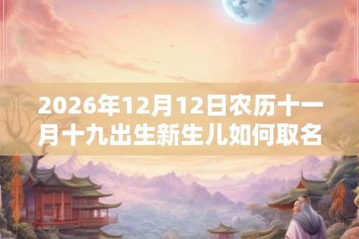 2026年12月12日农历十一月十九出生新生儿如何取名字