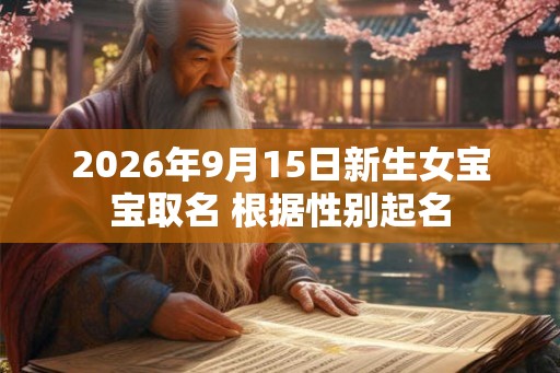 2026年9月15日新生女宝宝取名 根据性别起名
