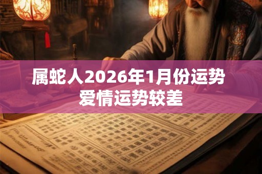 属蛇人2026年1月份运势 爱情运势较差