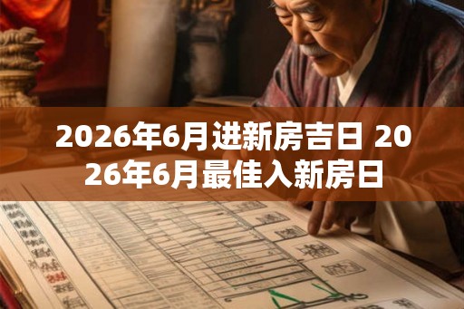 2026年6月进新房吉日 2026年6月最佳入新房日