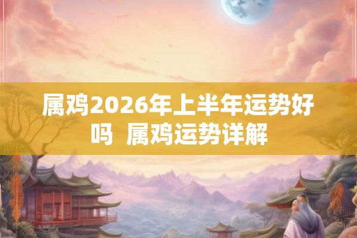 属鸡2026年上半年运势好吗  属鸡运势详解
