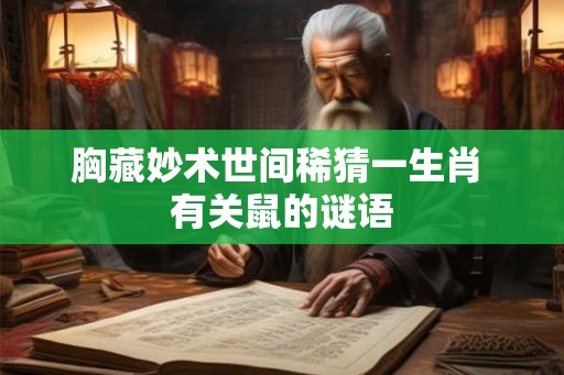 胸藏妙术世间稀猜一生肖 有关鼠的谜语