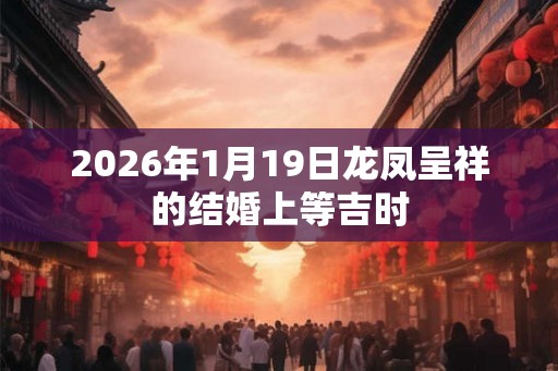 2026年1月19日龙凤呈祥的结婚上等吉时