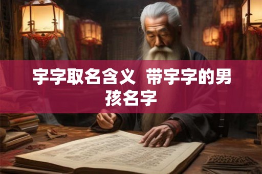 宇字取名含义  带宇字的男孩名字