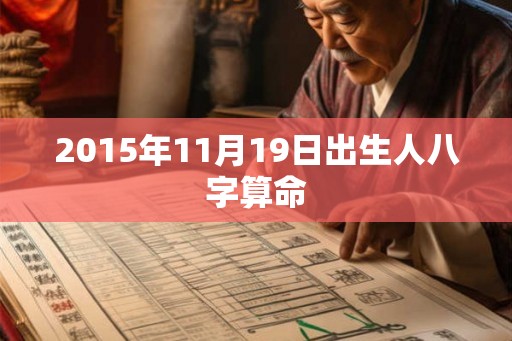 2015年11月19日出生人八字算命