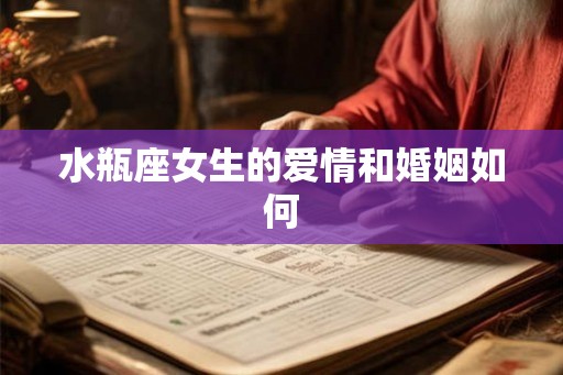 水瓶座女生的爱情和婚姻如何