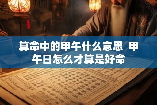算命中的甲午什么意思  甲午日怎么才算是好命